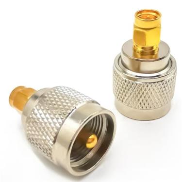 Imagem de Ahoaepy Adaptador coaxial SMA para PL259 UHF, conectores de antena de rádio SO239 para SMA CB, adaptador coaxial macho PL259 para SMA macho para antena de rádio amador, antenas FPV