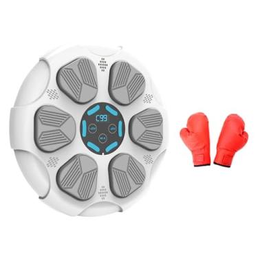 Imagem de menolana Máquina de boxe de música eletrônica, alvo de parede de boxe de música, almofada de boxe para crianças e adultos, alvo de parede de para, Luvas Brancas para Criança