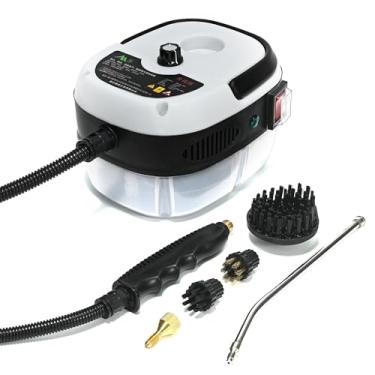 Imagem de Limpador A Vapor Pressurizado de Alta Temperatura 2500W Máquina Portátil de Limpeza A Vapor de Alta Pressão Tanque Portátil de 110V 1000Ml para Carro de Banheiro de Cozinha (Branco) 190X150X130Mm