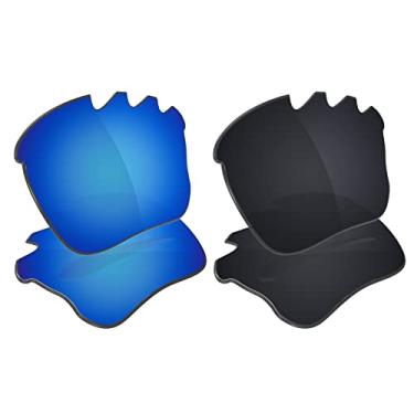 Imagem de Galvanic Lentes de reposição para Oakley Flak Jacket XLJ Vented | Flak Jacket XLJ Óculos de sol ventilados com ajuste asiático - Ice + preto polarizado - Pacote combo