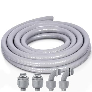 Imagem de Feotech Kit de Conduíte e Conector Líquido - Conduíte Elétrico Líquido Não Metálico 3/4 Polegada 3/4 FT Não Metálico com 2 Conexões Retas e 2 Ângulos