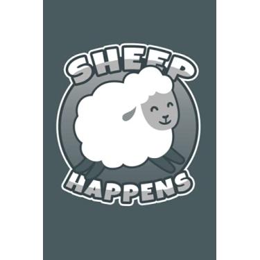 Imagem de Sheep Happens: Notizbuch (120 Seiten, 15x23cm, gepunktet) Dotted Bullet Grid Tagebuch Journal