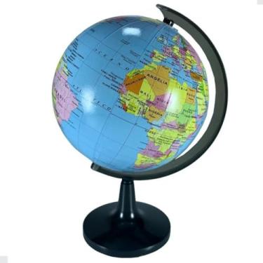 Imagem de Globo Terrestre Giratório 14,2cm, Mapa Político, Ideal para Estudos e Decoração de Mesa