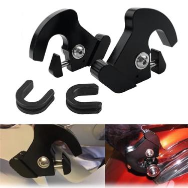 Imagem de CTBWMG Sissy Bar Rack de Bagagem Suporte de Ancoragem e Placa Lateral Suporte de Montagem com Ilhós Preto Clipe de Trava e Ilhós Serve para Harley, 31166