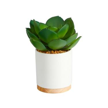 Imagem de Planta artificial suculenta de 15,24 cm em vaso de cerâmica branca