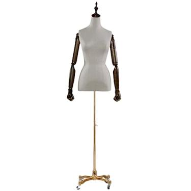 Imagem de Multiuso Manequim de vestido de noiva Manequim de vidro Aço Corpo Manequim de superfície de serapilheira Corpo com suporte destacável e modelo de vestido de braço Janela