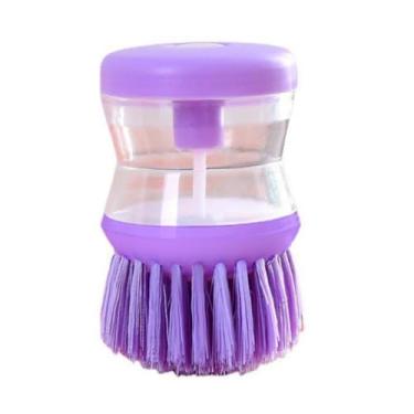 Imagem de Genérico Lava Louças Roxo com Dispensador de Sabão e Cerdas de Nylon