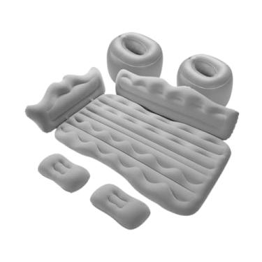 Imagem de JicSuXi Colchão de ar inflável portátil para carro, universal, 130x73cm, assento traseiro multiuso, cama de acampamento para quartos de hóspedes, à prova, Cinza