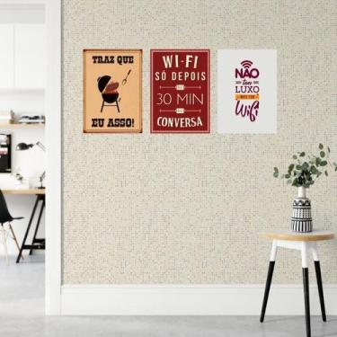 Imagem de Kit 3 Placas Decorativas Frases 06 MDF 3mm 18x26 - Brothers Mineiros D