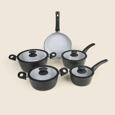 Imagem de Jogo de Panela Volcano Indução Preto com 5 peças - BRINOX by A\CASA