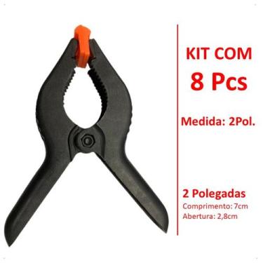 Imagem de Kit 8 Grampo Pregador 2 Pol. Garra Pinça Presilha Grampo Foto Marcenar