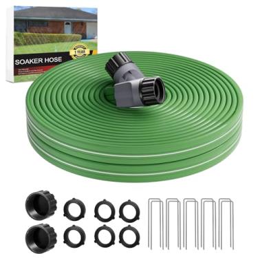 Imagem de Mangueira de imersão atualizada 2025 de 1,5 m, três tubos conectáveis para irrigação de gramado de jardim, mangueira de jardim sem torção, irrigação consistente por gotejamento para canteiros de