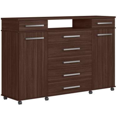 Imagem de Cômoda Demóbile London 7 gavetas 2 portas com sapateira para TV de ate 50” Café Touch 205