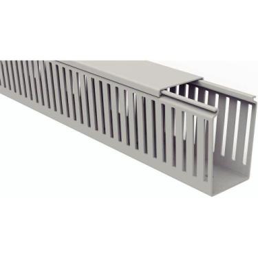 Imagem de Canaleta Para Painel Tramontina Semiaberta Cinza 50x80x2000mm Tramonti