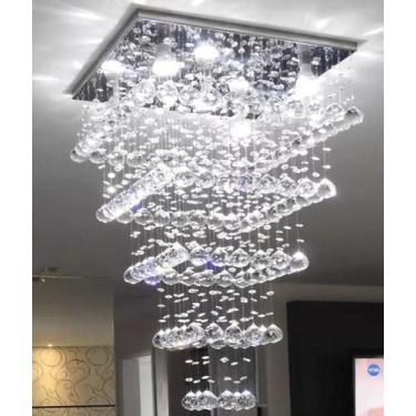 Imagem de Lustre Torre De Cristal  Para Vão De Escada e Pé Direito Duplo Com Bas