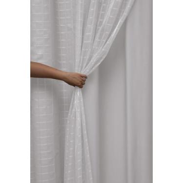 Imagem de Cortina Microfibra C Voil Xadrez 4,00 x 2,50 - Stanzanni Bordados, Bra