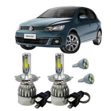 Imagem de Kit Super Led H4 6000K Farol Auto Baixo Gol G5 ao G8 + T10 - Autovex