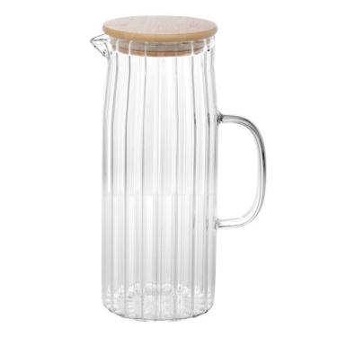 Imagem de Jarra de Vidro Borossilicato com Tampa em Bambu 1,1L - Wolff - Rojemac