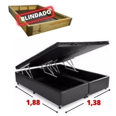Imagem de Cama Baú Casal 1,38 x 1,88 -Bipartido / Blindado / Reforçado