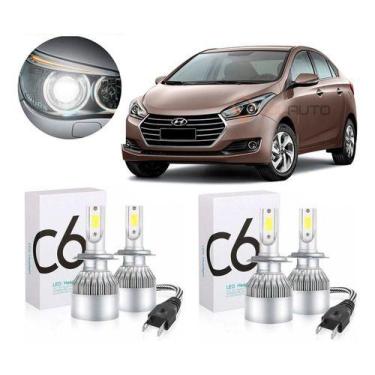 Imagem de Par Lampada Super Leds Super Branca Baixo Alto E Milha Modelo Hb20 - k