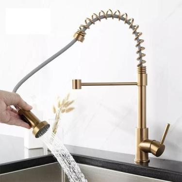 Imagem de Torneira cozinha gourmet  extensivel - rose gold - mg46 - MG METAIS