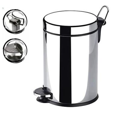 Imagem de Lixeira Inox Cozinha/Banheiro com Tampa e Pedal 12L - Quick Store