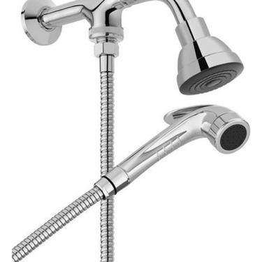 Imagem de Ducha Parede Quadrada Cromada Slim Com Chuveirinho - Docol