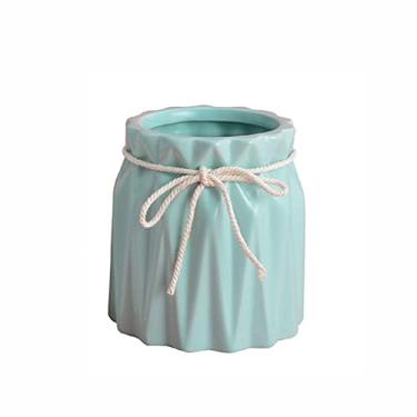 Imagem de Porta-lápis de cerâmica para mesa, suporte para caneta, copo, pote, lápis e caneta, organizador de pincéis de maquiagem, organizador de pincéis de maquiagem, organizador de lápis, pote (cor: verde)