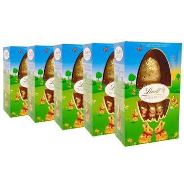 Imagem de Kit 5 Ovos De Páscoa Com Coelhos De Chocolate, Lindt 125G