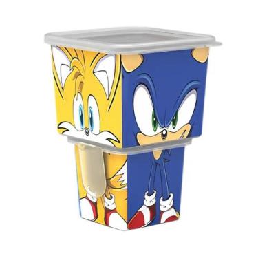 Imagem de Pote Organizador Duplo Lancheira Infantil Marmita Porta Lanche Escola 