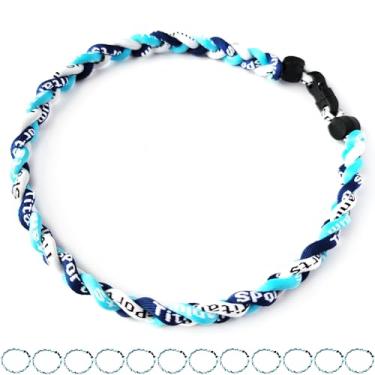 Imagem de Pacote com 12 colares de beisebol de corda de titânio tornado de corda de beisebol, 18", nylon e titânio, Sem Pedra Preciosa