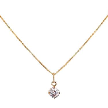 Imagem de Colar Prata 925 Banhada Em Ouro 18K - Ponto De Luz Cravejado