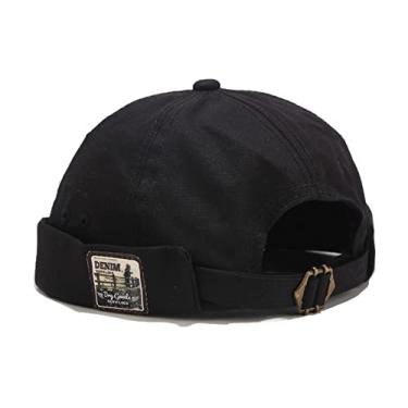 Imagem de Faringoto Bonés unissex sem aba sem viseira Sailor Skullcap Gorros, 100-preto, Tamanho Único