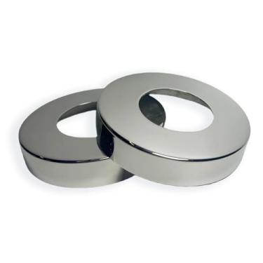 Imagem de YUEERIO Placas de escudo de escada de piscina de aço inoxidável 316 engrossadas com 2 para tubos de corrimão de piscina e spa de 4 cm