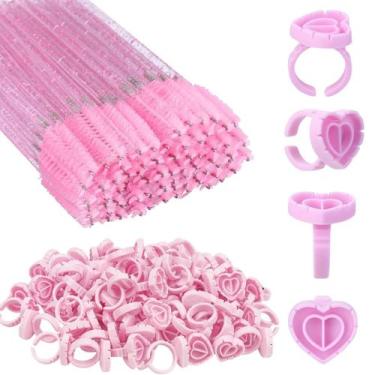 Imagem de 100 Porta Cola + 100 Escovinhas Cílios e Sobrancelhas Kit Profissional