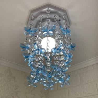 Imagem de Luminária De Teto Decoração Quarto Menino Borboletas Azul - Lustres Sh