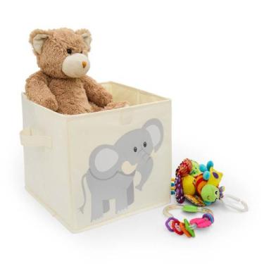 Imagem de Caixa Organizadora Infantil 30x30cm Quarto Bebê Criança - Momis Petit