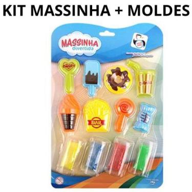 Imagem de Kit Massinha de Modelar 4 Cores Forminhas Brincadeira Arte - Pica Pau