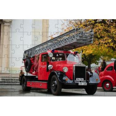 Imagem de Kit 2 Quebra-Cabeças Carros de Bombeiros de 60 peças - Coleção Tea e A