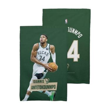 Imagem de Northwest Toalha de ventilador NBA Milwaukee Bucks Giannis Antetokounmpo, licenciada, ultra macia e absorvente, toalha de ginástica esportiva, 40,6 x 63,5 cm