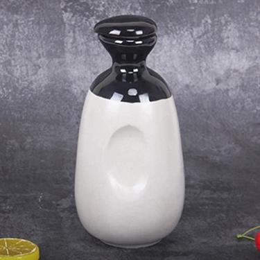 Imagem de Distribuição de saquê de 500 ml, pote de vinho, aquecedor de licor, garrafa de cerâmica para uso doméstico, bandeja, pequeno, pote único com cortiça (cor: marrom) (branco)