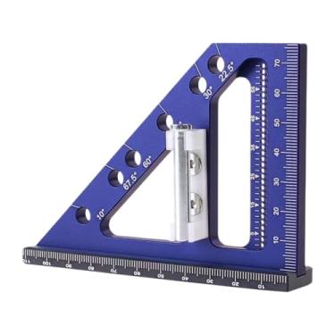 Imagem de ＡＷＨＡＯ Régua de medição de ângulos múltiplos 3D, régua triangular de liga de alumínio, linha de desenho resistente e multifuncional para engenheiros