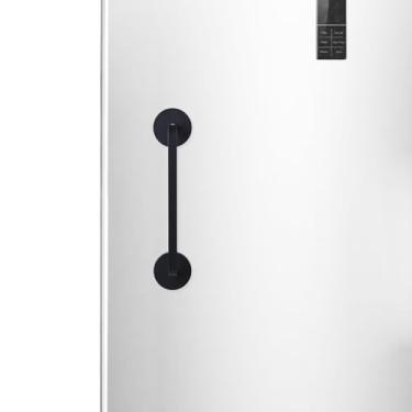 Imagem de LEVOSHUA Maçaneta magnética para geladeira, alça magnética resistente, barra de tração de substituição para geladeira, porta de entrada ferrosa, porta de garagem de metal, preta, pacote com 1