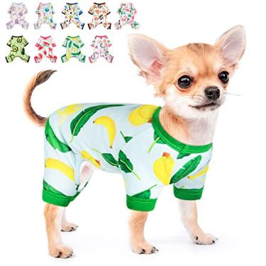 Imagem de Pijamas para cães macios e elásticos, roupas para cães pequenos, meninas, meninos, tamanho médio, primavera, verão, roupas para cachorrinhos, macacões, gatos, roupas para animais de estimação
