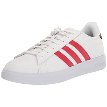 Imagem de adidas Tênis masculino Grand Court 2.0, Branco/melhor escarlate/preto, 12.5