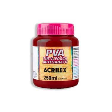 Imagem de Tinta PVA Fosca para Artesanato Acrilex 250 ml Vemelho Escarlate - 508
