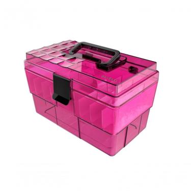 Imagem de Maleta Organizadora Rosa Preto Muitas Divisórias Crippa 1526