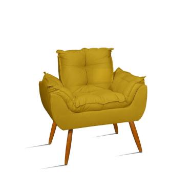 Imagem de Poltrona Decorativa Escritório Recepção Sala Amarela Amarelo