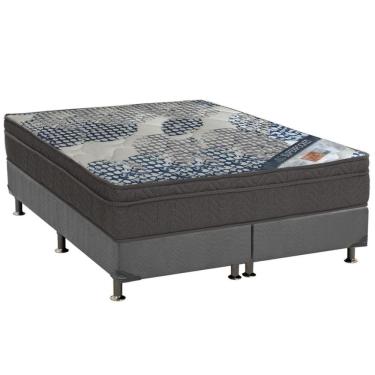 Imagem de Cama Box Queen: Colchão Molas Ensacadas Ortobom Superpocket Iso Firme + Base Crc Suede...