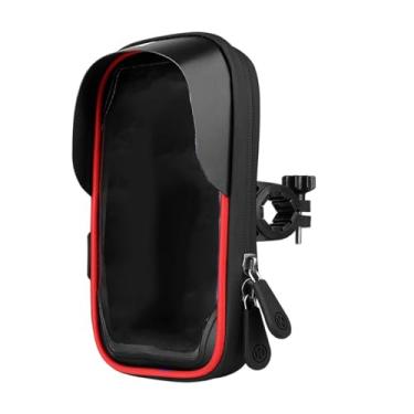Imagem de Vaveren Suporte de telefone para bicicleta, bolsa de guidão com rotação de 360°, suporte para bicicleta, bolsa de ciclismo para exercícios ao ar livre, Vermelho E Preto